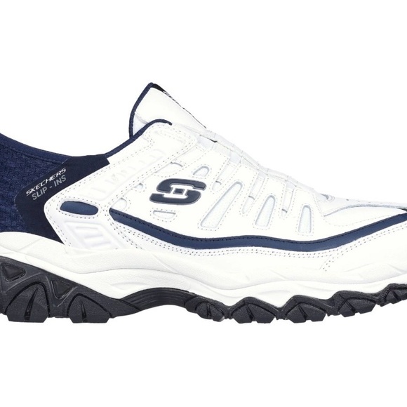 SKECHERS MENS Slip-Ins:After Burn-Grill Captain White and Navy. Size 9.5 - Picture 2 of 9